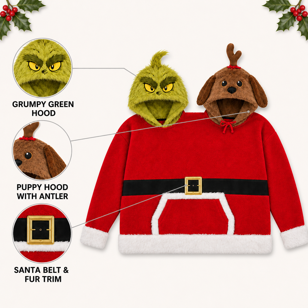 Grump & Pup Hoodie For Two